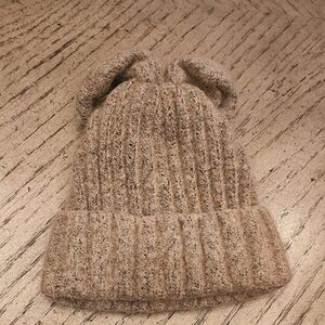 BCBGeneration Kids Tan Knit Beanie with Ears 2-4T